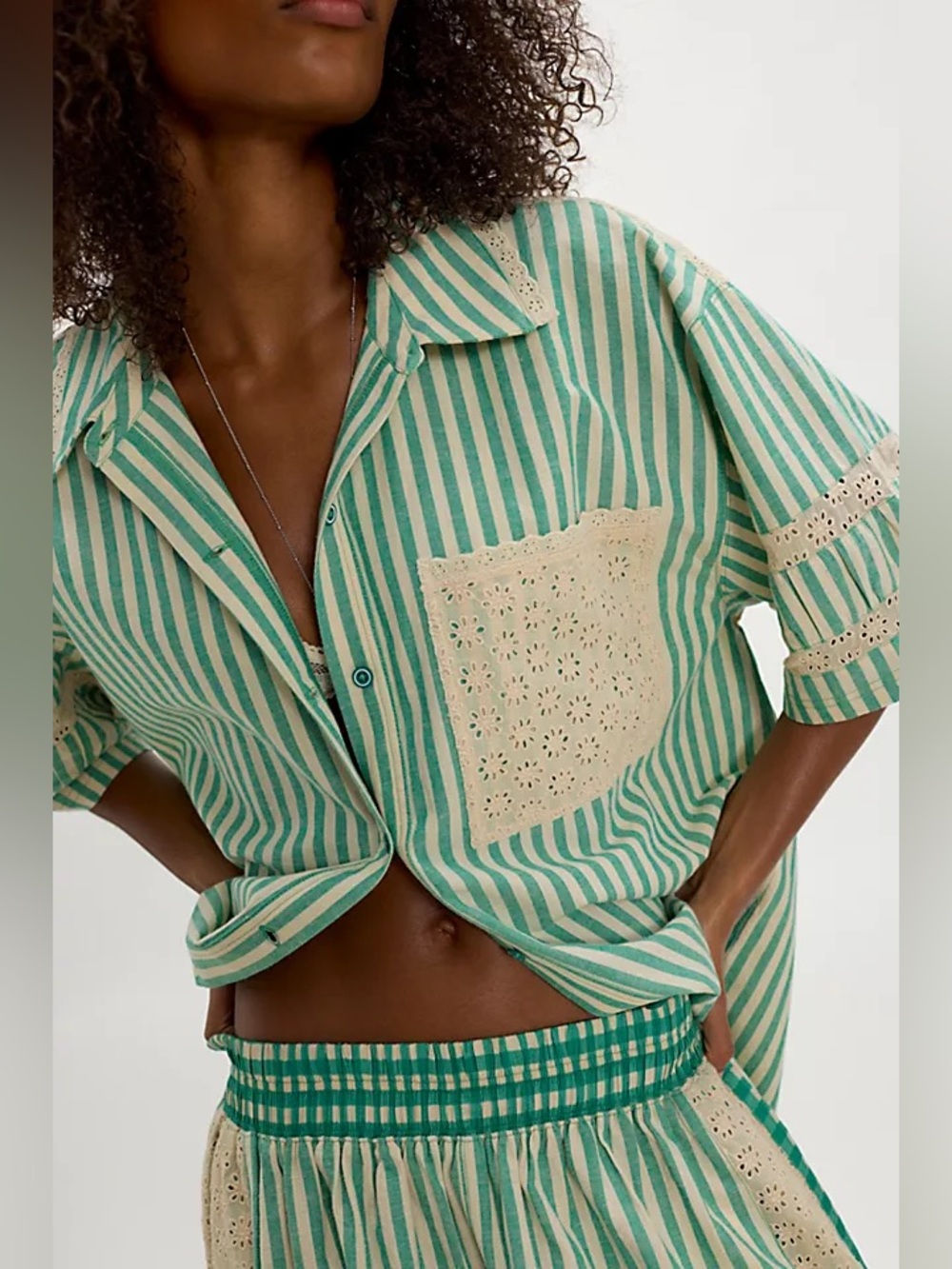 Free People Clear the skies lounge shirt Size M